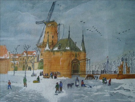 Kleiwegpoort - Gouda  - aquarel