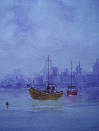 Skyline - aquarel
